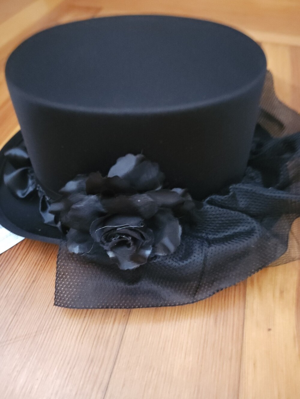 Gothic Black Top Hat- Halloween Dress Up Accessory- New